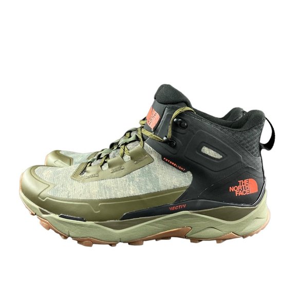 The North Face Mens Vectiv Exploris Mid Futurelight Olive Green Boots Sz 11.5-14 - Picture 3 of 9